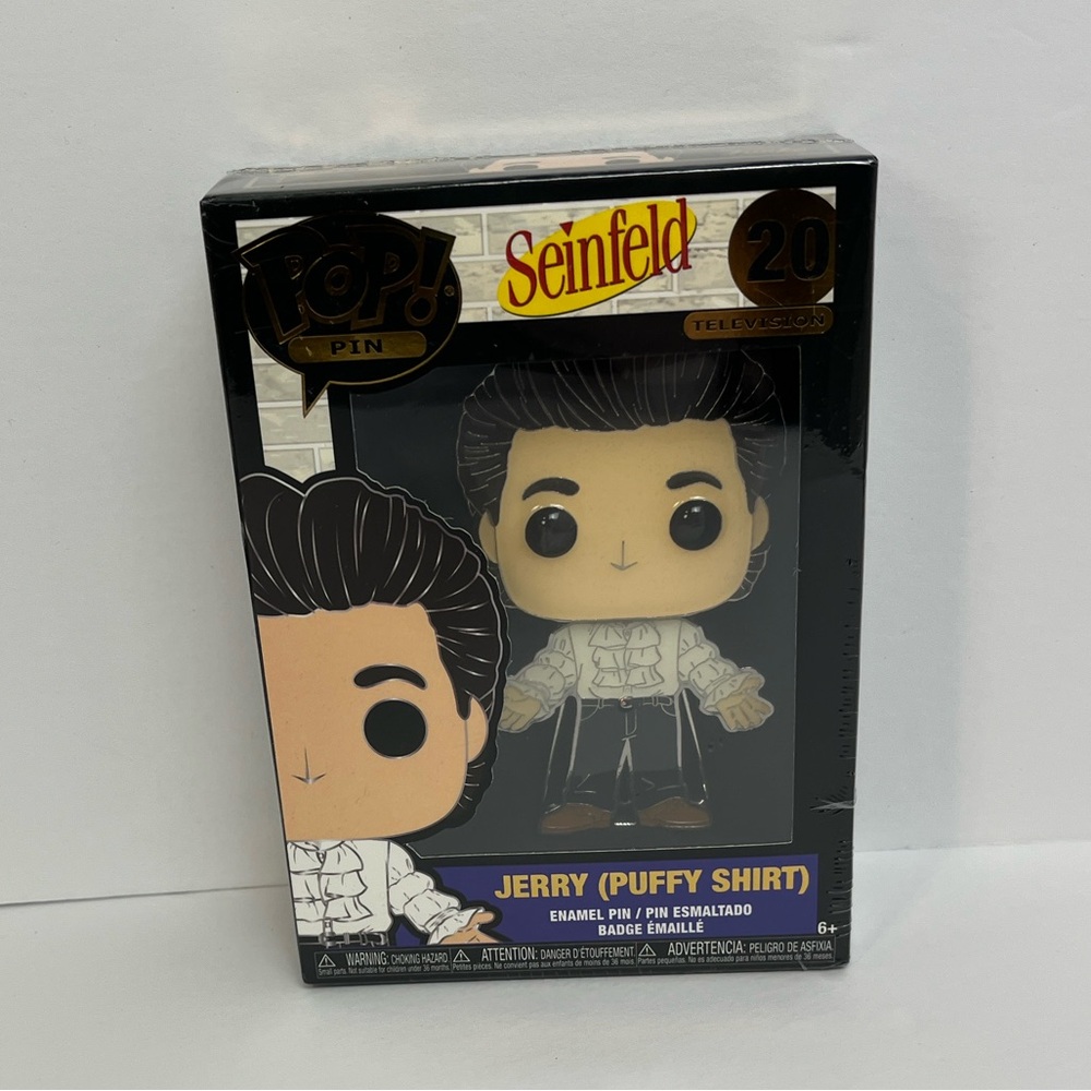 Funko Pop Pin Jerry Seinfeld Puffy Shirt Large Enamel Pin w/Stand Fun Retro TV